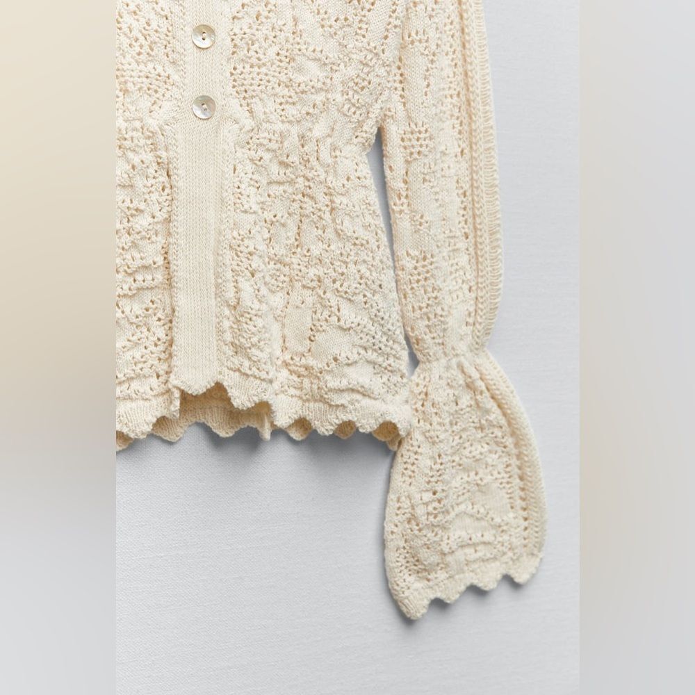 ZARA POINTELLE KNIT JACKET - Picture 17 of 17
